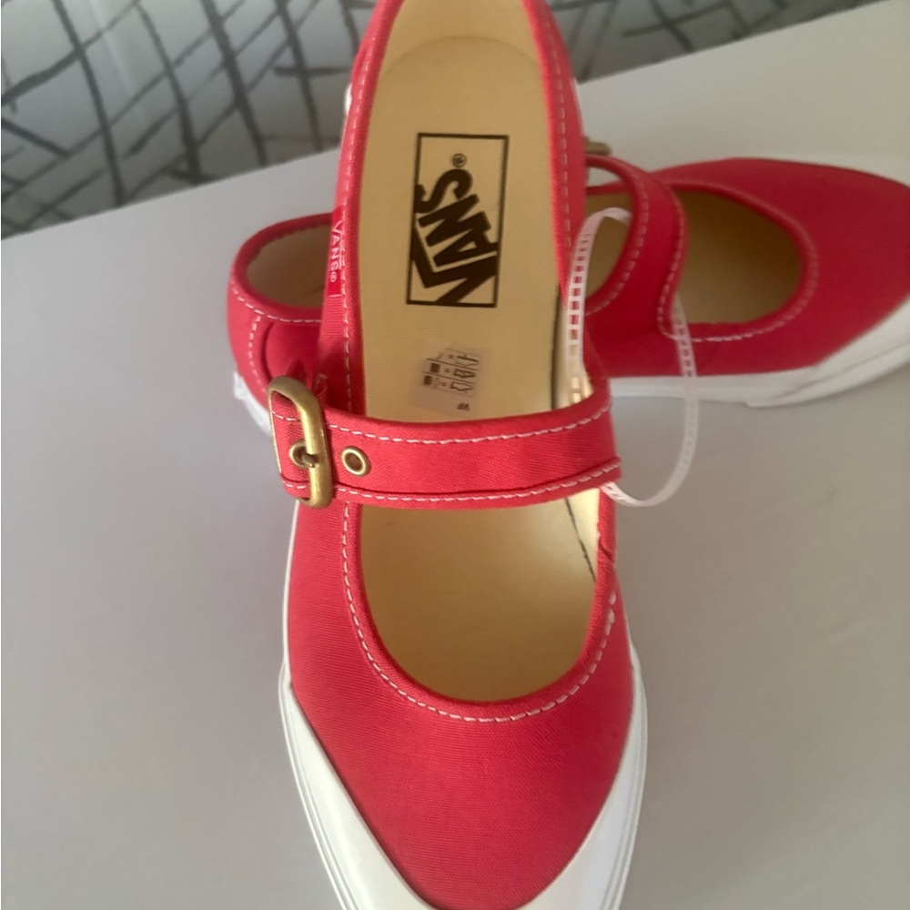 Vans Women’s Red Mary Jane Sneakers - Picture 10 of 12